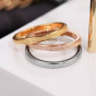 iShopping - SS Mart Double Flair Frosted 2 mm Wide Titanium Steel Rings