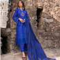 iShopping - Zainab Chottani Qasr Embroidered Unstitched Chikankari 3 Piece Suit Dark Blue (8B)