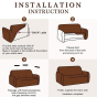 iShopping - Maguari Ultra Stretch Jacquard 5 Seater Sofa Cover Brown