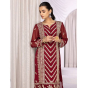 iShopping - Azure Sangria Chiffon Festive Unstitched 2 Piece Suit Red (SGAZK175)