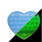 iShopping - Planet X Pop Bubble Fidget Heart Silicone Toy Blue (PX-11081)