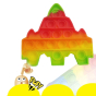 iShopping - Planet X Pop Bubble Fidget Rainbow Rocket Mountain Silicone Toy (PX-11118)