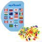 iShopping - Planet X Wooden World Map With 36 National Flags For Kids (PX-10503)