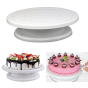 iShopping - AGM Cake Decorating Turntable Stand,Cake Turntable Revolving Cake Decorating Stand | 360� Rotating, 28 cm, Plastic, White