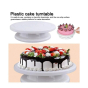 iShopping - AGM Cake Decorating Turntable Stand,Cake Turntable Revolving Cake Decorating Stand | 360� Rotating, 28 cm, Plastic, White