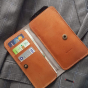 iShopping - Snug Tanned Leather Wallet/Card Holder For Men Canary