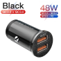 iShopping - KUULAA 36W Dual Port QC + QC USB Fast Charging Car Charger Black