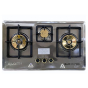 iShopping - Black Stone Gas Hob Brass Burner -  BS-823-NG 