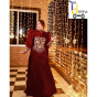 iShopping - Rg Shop Maxi Sleaves Bunch Embroidery Border Work Dupatta 3-Pcs Suit.-Red