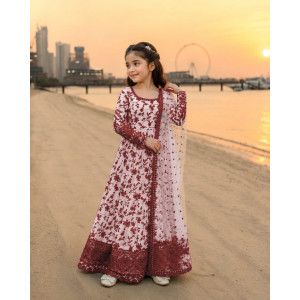 Zafeer Kids 3pcs Digital Printed Maxi For Girls (001)
