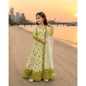 Zafeer Kids 3pcs Digital Printed Maxi For Girls (001)