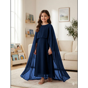 Zafeer Kids Cap Shawl Chiffon Maxi For Girls (004)