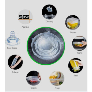 AGM Silicone Stretch Lids Covers Pack of 6