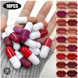 Lipstick Set 18 Color Capsule Silky Smooth Matte Finish Mini Lipstick Pods