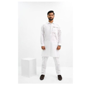 Elegance Republic Zipper Kurta Trouser Pearl White (1002)