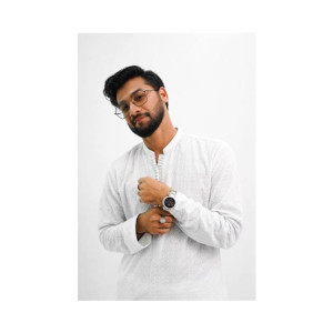 Elegance Republic Embroidered Kurta Trouser White Smoke (1019)