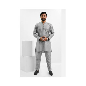 Elegance Republic Embroidered Kurta Trouser Nobel Grey (1024)