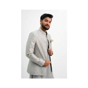Elegance Republic Embroidered Kurta Trouser Nobel Grey (1024)