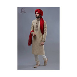 Elegance Republic Jamawar Sherwani Heathered Brown (1035)