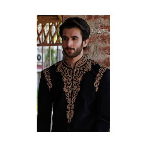 Elegance Republic Velvet Sherwani Zeus Black (1043)