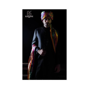 Elegance Republic Jamawar Sherwani Mirage Black (1044)