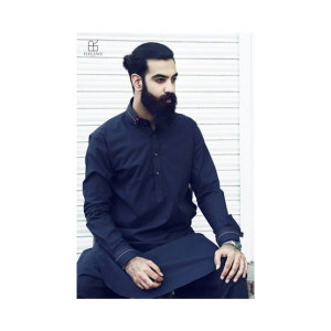 Elegance Republic Cotton Kameez Shalwar Ebony Blue (1048)