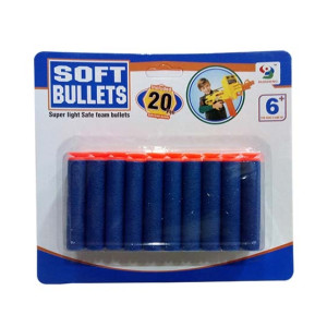 Soft Dart Stick-On Foam Nerf Refill Bullets 20 pcs Blue (PX-10509)