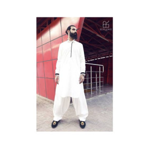 Elegance Republic Kameez Shalwar Pale White (1050)