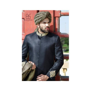 Elegance Republic Jamawar Sherwani River Black (1055)
