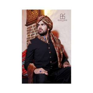 Elegance Republic Blended Sherwani Baltic Seas Black (1057)