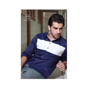 Elegance Republic Cotton Shirt Blue Zodiac White (1060)