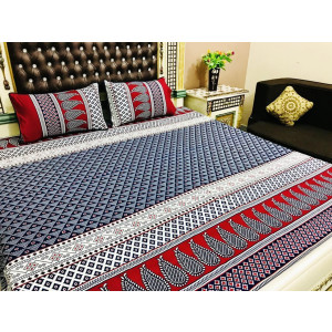 BedSheet- QRR-001-Red & Blue