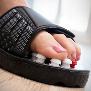 Shop Zone Foot Reflexology Massage Slipper - Black
