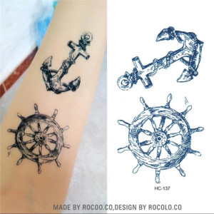 Ferozi Traders Anchor Rudder Body Art Temporary Tattoo Sticker