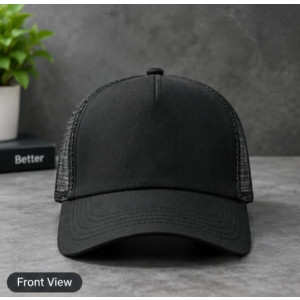 Premium Black Mesh Trucker Cap For Men