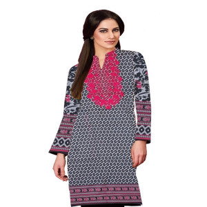 Marfani Collection Embroided Lawn Kurti for Women Black (BLK-002)