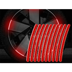 Muzamil Store Rim Strips Luminous For Car Red 20 Pcs