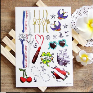Ferozi Traders Anchor Chain Compass Pattern Temporary Tattoo Sticker