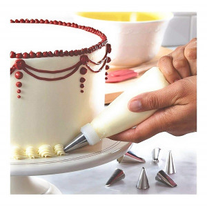 Promax Cake Decorating Nozzle with Piping Bag - 12 pcs