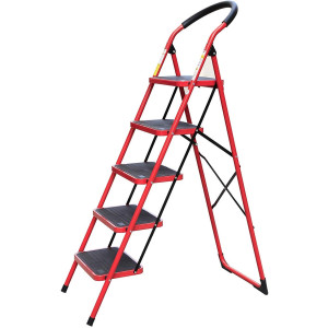 Promax Iron Folding Ladder Stool - 5 Step