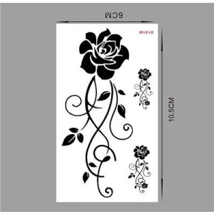 Ferozi Traders Black Roses Temporary Tattoo Sticker