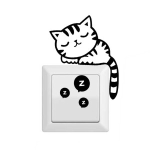DIY Funny Cute Cat Dog Switch Stickers Wall