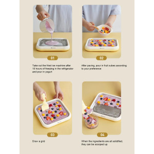 DIY Fried Ice Cream Maker Tray with 2 Spatulas Machine for Kids