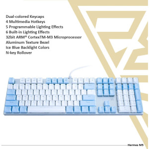 Gamdias Hermes Mechanical Gaming Keyboard Blue Key Switch (M5)