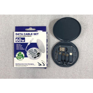 3 in 1 USB Cable Pack PortableFast Charging Black