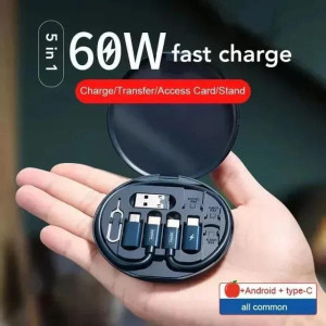 3 in 1 USB Cable Pack PortableFast Charging Black