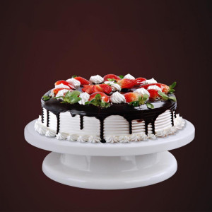 AGM Cake Decorating Turntable Stand,Cake Turntable Revolving Cake Decorating Stand | 360� Rotating, 28 cm, Plastic, White