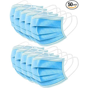 Hamayun Goods 3 Ply Disposable Surgical Face Mask Blue (Pack Of 50)