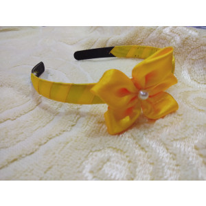 E & M Fashion Ribbon & Pearls HairBands For Women Pack of 3