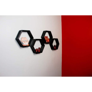 Shamima Crafts Wall Shelves Frame Brown Pack of 4